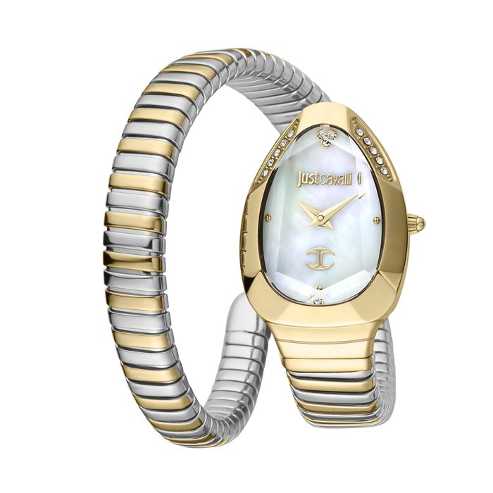 Just Cavalli Tone Branded Analogue Watch in Silver Womens Accessories Watches Metallic 