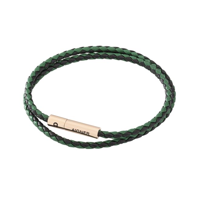 Bottega Veneta Braid Leather Bracelet in Green for Men | Lyst