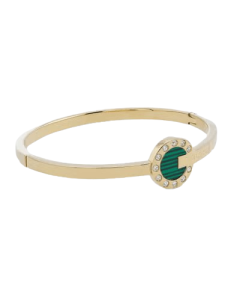Police GLOSSY ladies bangle steel gold , Green 