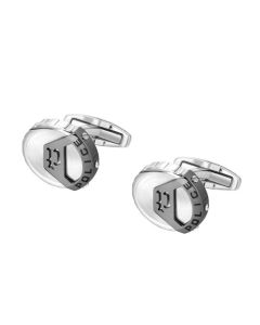 Police MEGALITHIC cufflink for men steel silver , Grey 