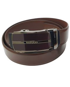 Natucci leather belt for men , Dark brown 