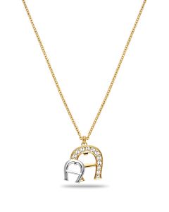 Aigner A logo ladies long necklace steel gold 