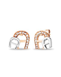 Aigner A logo ladies earring steel rose gold