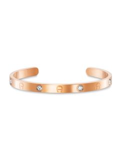 Aigner A Logo bangle for ladies rose gold with crystal