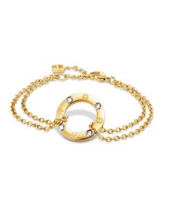 Aigner double bracelet for ladies steel gold