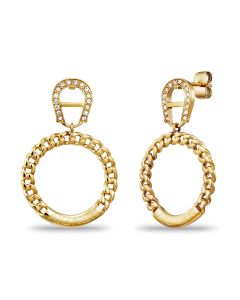 Aigner chain earring for ladies steel gold