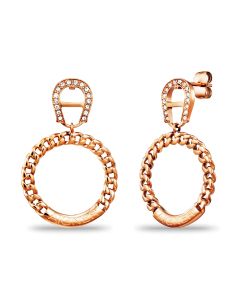 Aigner chain earring for ladies steel rose gold