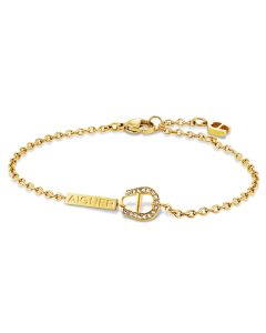 Aigner chain bracelet for ladies steel gold
