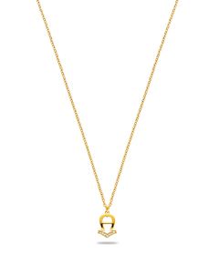 Aigner women logo necklace gold with crystal