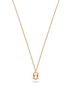 Aigner women logo necklace rose gold with crystal