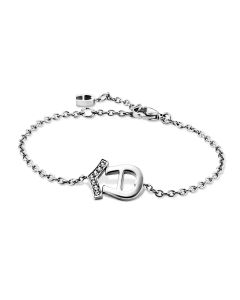 Aigner women logo bracelet silver with crystal
