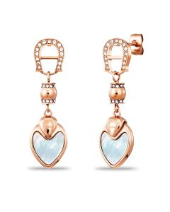 Aigner logo love earring rose gold with mother of pearl