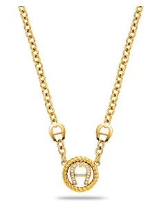 Aigner round necklace for women steel gold 