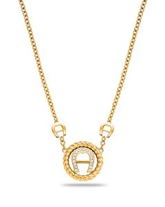 Aigner Round jemp long necklace steel gold 