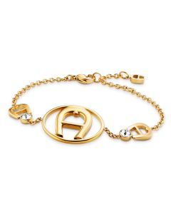 Aigner round logo bracelet for ladies gold