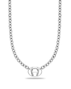 Aigner round A logo necklace for ladies silver