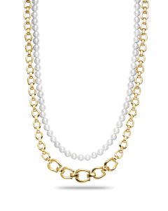 Aigner double ladies necklace steel gold , Silver 
