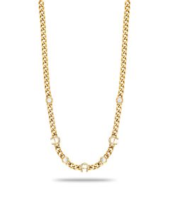 Aigner A logo ladies necklace steel gold with crystal
