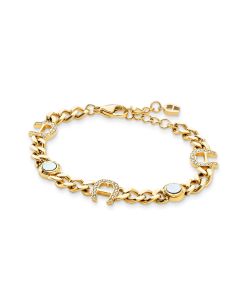Aigner A logo ladies bracelet steel gold with crystal