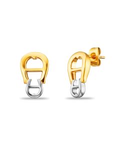 Aigner A logo ladies earring steel gold , Silver