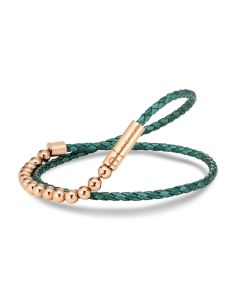 Aigner bracelet for men rose gold with green leather