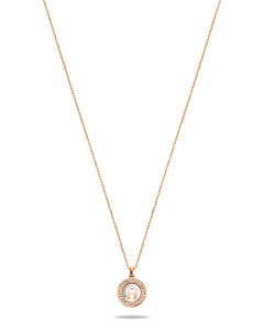 Aigner logo ladies short necklace rose gold size 450+50MM