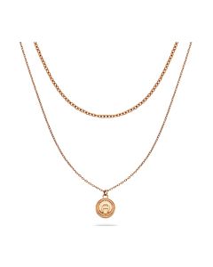 Aigner A .Logo ladies short necklace stainless steel rose gold 