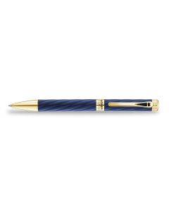 Aigner A logo ballpoint pen for gent matte blue , Gold