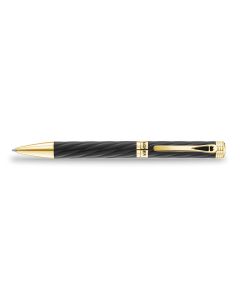Aigner A logo ballpoint pen for gent matte black , Gold