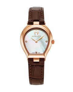 Aigner TRANI ladies watch rose gold with brown leather
