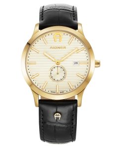 Aigner TREVISO men watch with black leather strap