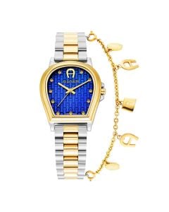 Aigner ALBA watch for women stainless steel gold , Blue 