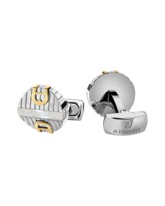 Aigner FARO cufflink for men steel silver / Gold