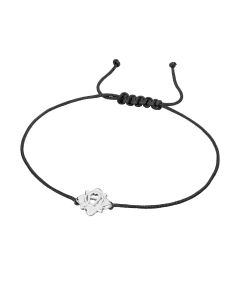Aigner SERAFINA bracelet for women silver , Black leather