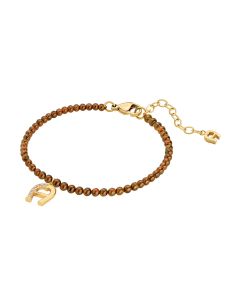 Aigner IDALIA A logo bracelet for women gold with brown beads