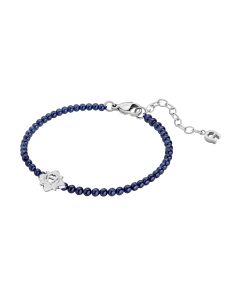 Aigner A logo bracelet for women silver with blue beads