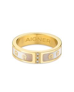 Aigner BIANCA ring for women steel gold size 56