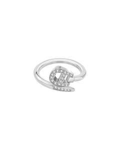 Aigner VITE ring for women steel silver with crystal size 54
