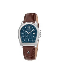Aigner Verona watch for men blue with brown leather 
