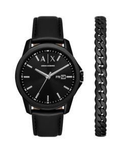 Armani Exchange gent watch set with 2 pcs black