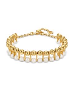 Saint Honore bracelet for women steel gold , Mother of pearl