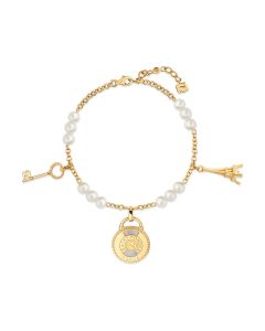 Saint Honore CHARMS bracelet for women gold , Mother of pearl 