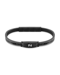 Saint Honore bracelet for men leather black 
