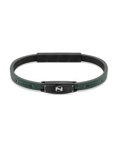 Saint Honore bracelet for men leather green