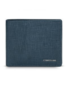 Cerruti 1881 leather wallet for men 6cc blue