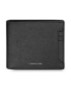Cerruti 1881 men wallet black leather 6 cards 