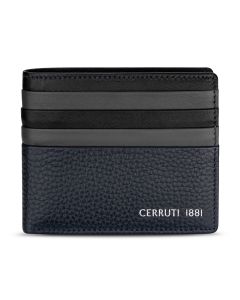 Cerruti 1881 Blue leather wallet for men 6cc