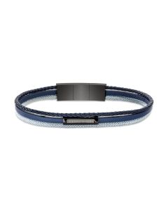 Cerruti 1881 STRNGS.2 bracelet for men blue leather