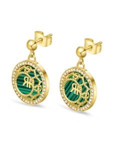 Cerruti 1881 ARABESQUE ladies earring gold , Green with crystal