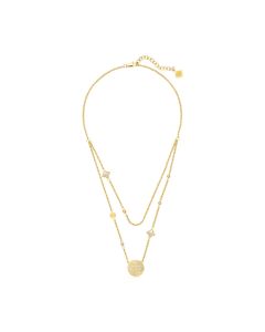 Cerruti 1881 ARABESQUE necklace steel gold with MOP